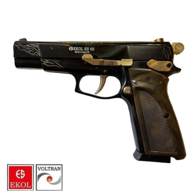 EKOL S66 4.5 BB Havalı Tabanca Siyah Altın İşlemeli